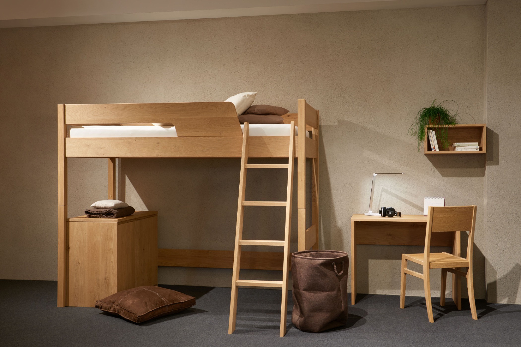 letto rialzato CASTELLO in rovere